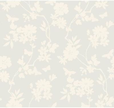 Candice Olson Flutter Vine White Wallpaper