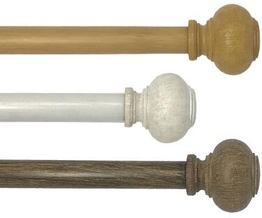 Threadmade "Rhinebeck Rustic Faux Wood 1"" Window Drapery Single Curtain Rod"