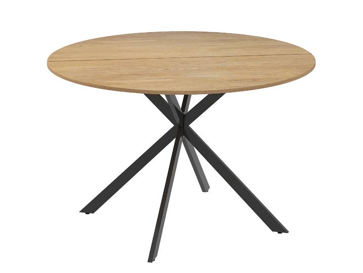 HOMCOM Ronde Eettafel voor 4 Personen Industriële Keukentafel met Stevige Stalen Poten Moderne Houten Eettafel tot 40 kg Ø120x75 cm Aosom.nl