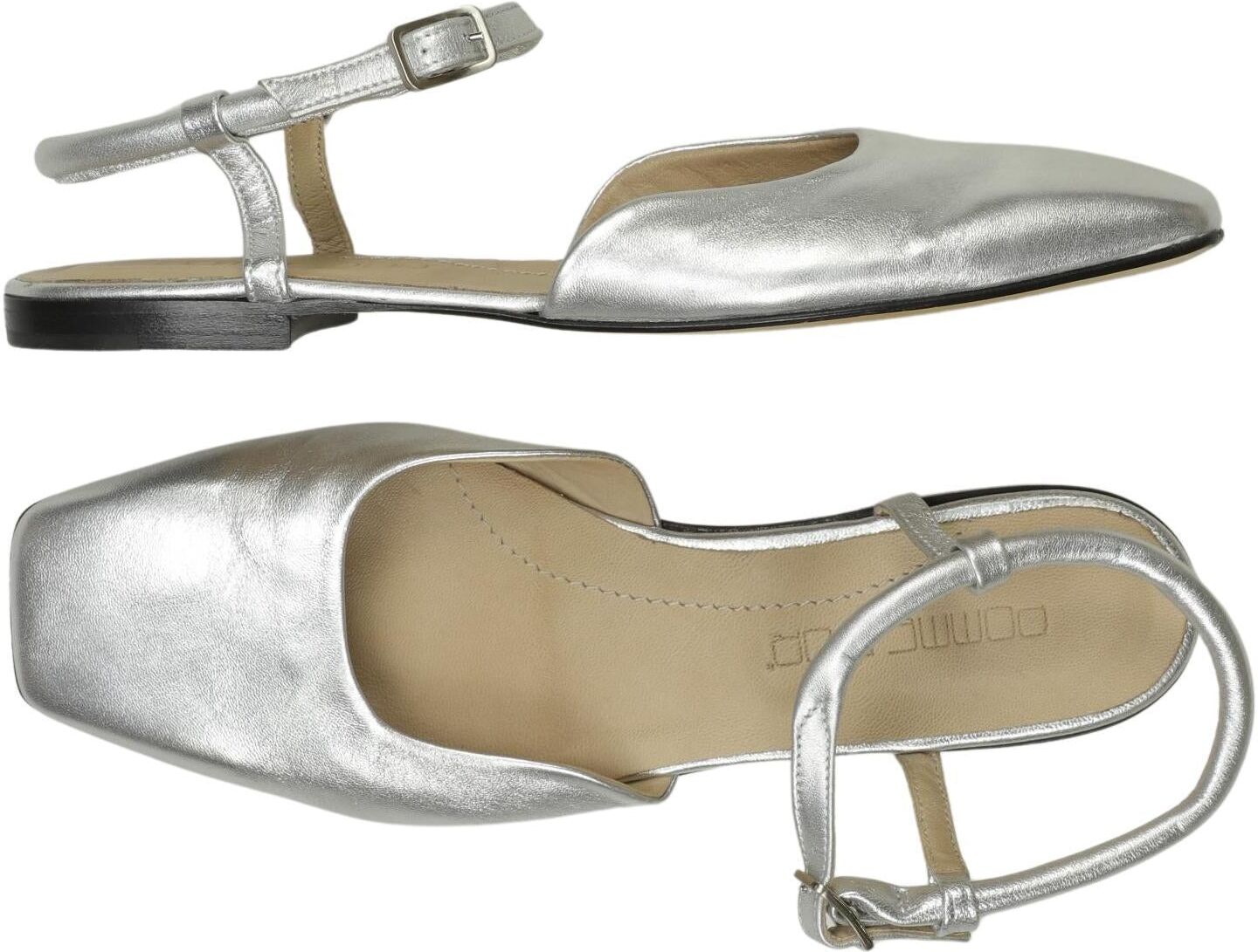 Pomme DOR Damen Sandalen, Silber, Gr. EU 37, Leder - Second Hand