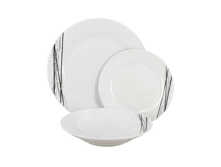 Service de table 36 pièces en porcelaine blanche