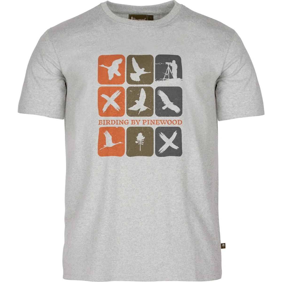 Pinewood Birding T-shirt l.grey melange combo (470) M 1-54570470006