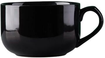 Uplift Essentials Large Capacity Ceramic Coffee Mug And Breakfast Bowl black