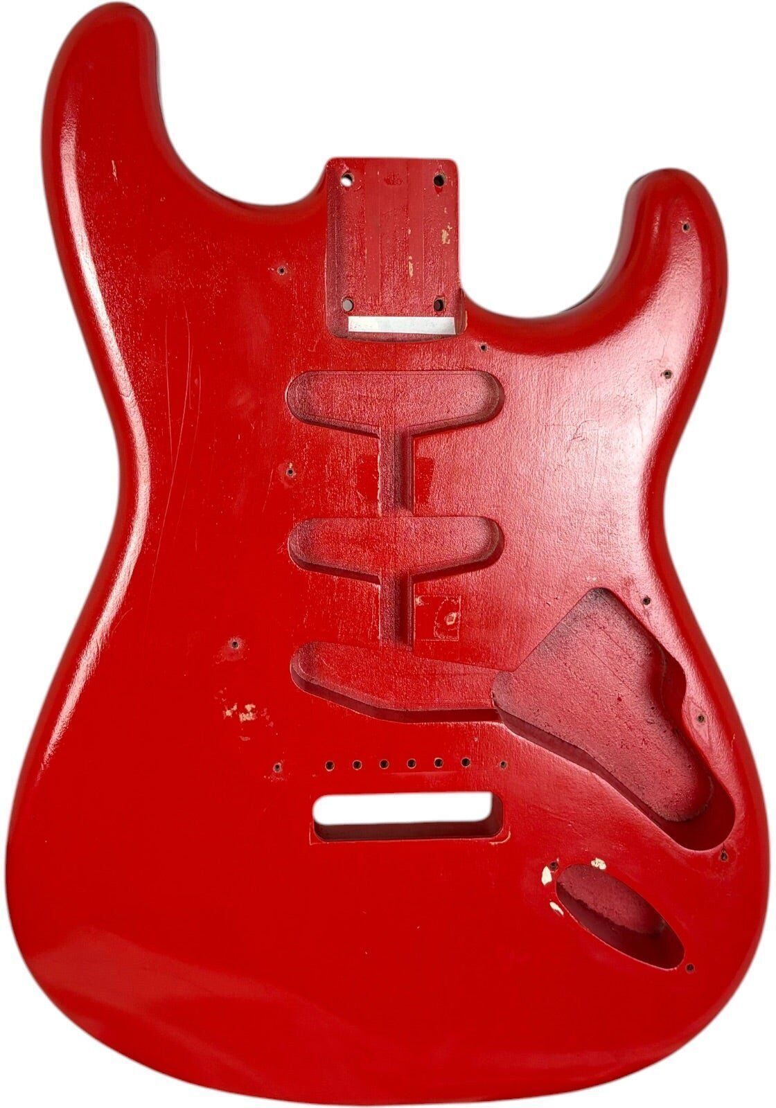 Fender Japan Stratocaster kropp - ommålad i rött   röd
