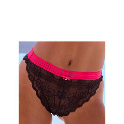 Tanga VIVANCE, Damen, Gr. 32/34, schwarz, Spitze, Obermaterial: 88% Polyamid, 12% Elasthan, Unterhosen Tanga, aus elastischer Spitze mit modischen Kontrastfarben