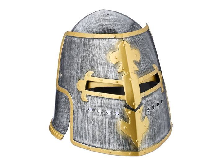 Ritter Helm mit klappbarem Visier Anthrazit-Gold-Silber