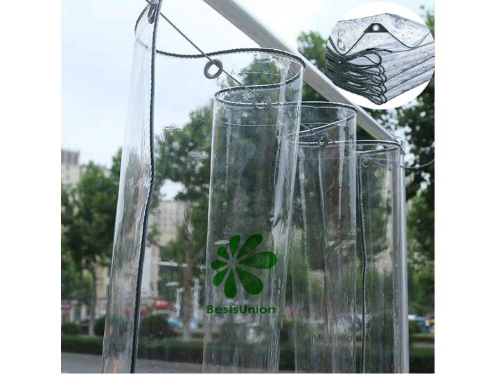 Bâche extérieure de 0.32MM, balcon de jardin, tissu imperméable en PVC pour porte fenêtre, tente en plastique Transparent, bâche imperméable