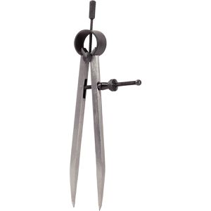 KS-Tools Anreißzirkel 300.0406, für Holz & Metall, Federzirkel mit Feineinstellung, Radius 280 mm
