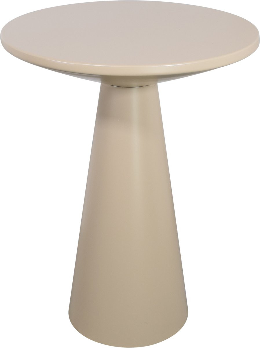 LOFT42 Bijzettafel Ferry trompetvoet - Metaal - Beige - B: 60 cm, D: 44 cm