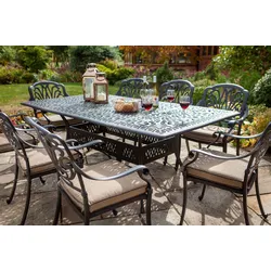 HARTMAN Amalfi Garten-Essgruppe, bronze, Alu-Guss, 8 Diningsessel