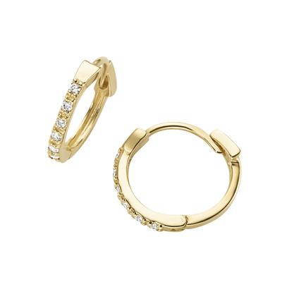 Paar Creolen LUIGI MERANO "mit Zirkonia, Gold 375", gold, Ohrringe, Damen, Gelbgold 375