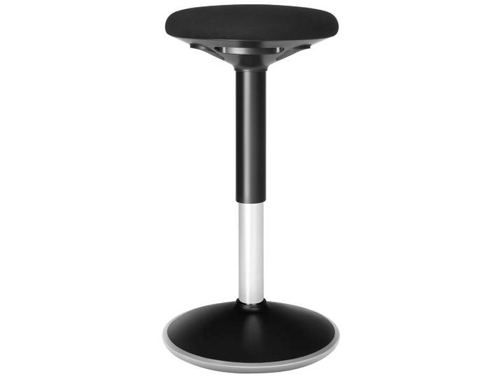 Hocker, Schwarz, Metall, Kunststoff, Füllung: Baumwollfüllung, rund, 36x60x36 cm, Wohnzimmer, Hocker, Sitzhocker