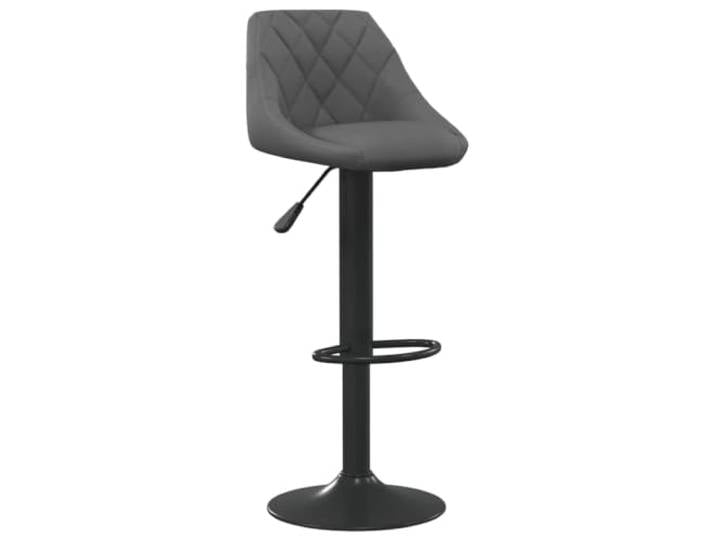 KTHLBRH Barhocker Dunkelgrau aus Samt verstellbar Samt 100% Polyester, pulverbeschichteter Stahl, 360-Grad-Drehung, Fußstütze, höhenverstellbar