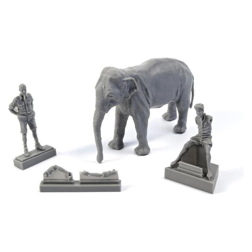CMK WWII RAF Mechanic in India+Elephant with Mahout (2 Fig. + Elephant) (129-F48345)