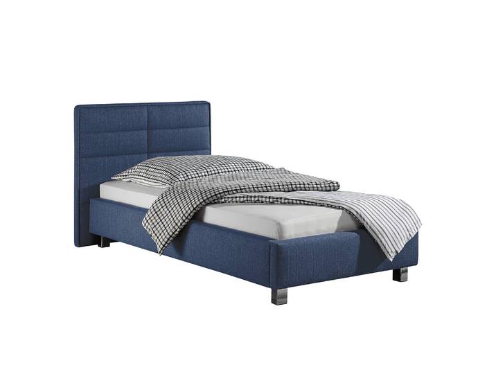 Polsterbett Parsberg Webstoff 100 x 200cm Webstoff Blau/Jeansblau