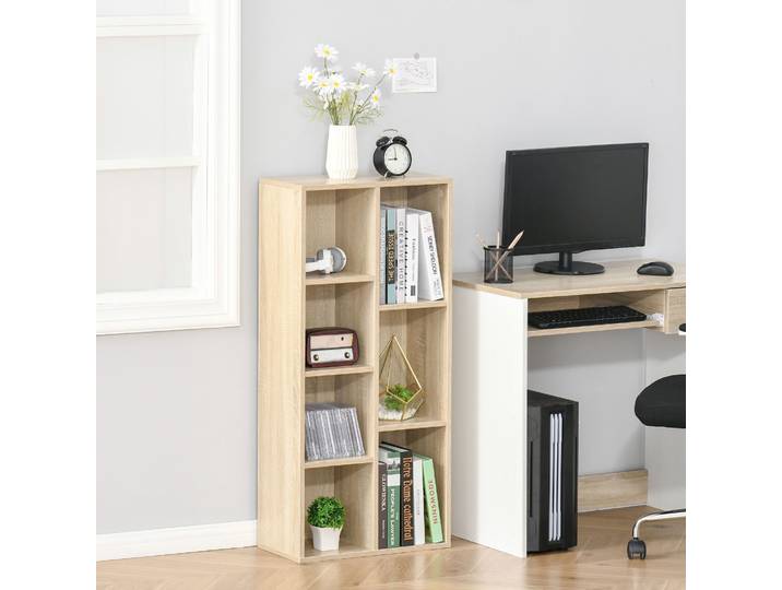 HOMCOM Bibliothèque 7 Cubes Bois Naturel 50x24x106cm