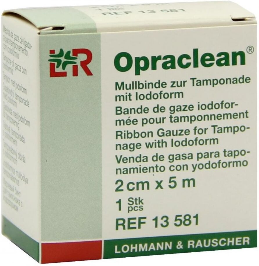Opraclean Mullbinde zur, zum Tampon.m.Jodoform 2cmx5m