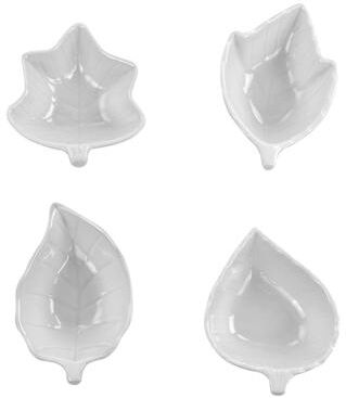 Martha Stewart 4 Piece Ceramic Tidbit Dish Set in White