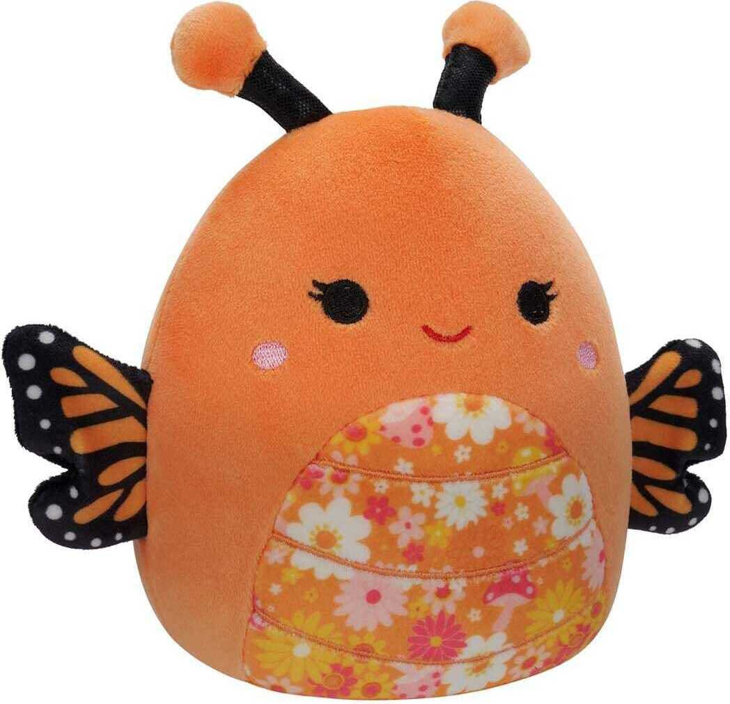 Jazwares Squishmallows Mony pluche figuur, oranje monarchvlinder met bloemenprint, 40 cm