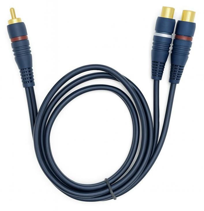 T-ProTek Cinch Y-kabel subwoofer adapter met 2 aansluitingen