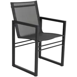 Gartenstuhl Vevi aus Aluminium, modern mit U-Fuß, schwarz, pflegeleicht für Outdoor