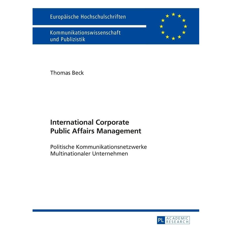 Peter Lang International Corporate Public Affairs Management (Deutsch, Softcover, Thomas Beck) (56026602)