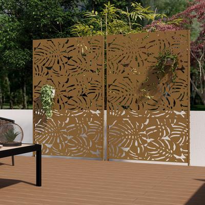Lumibee Outdoor Privacy Screen with Stand for Patio Garden Metal Fence