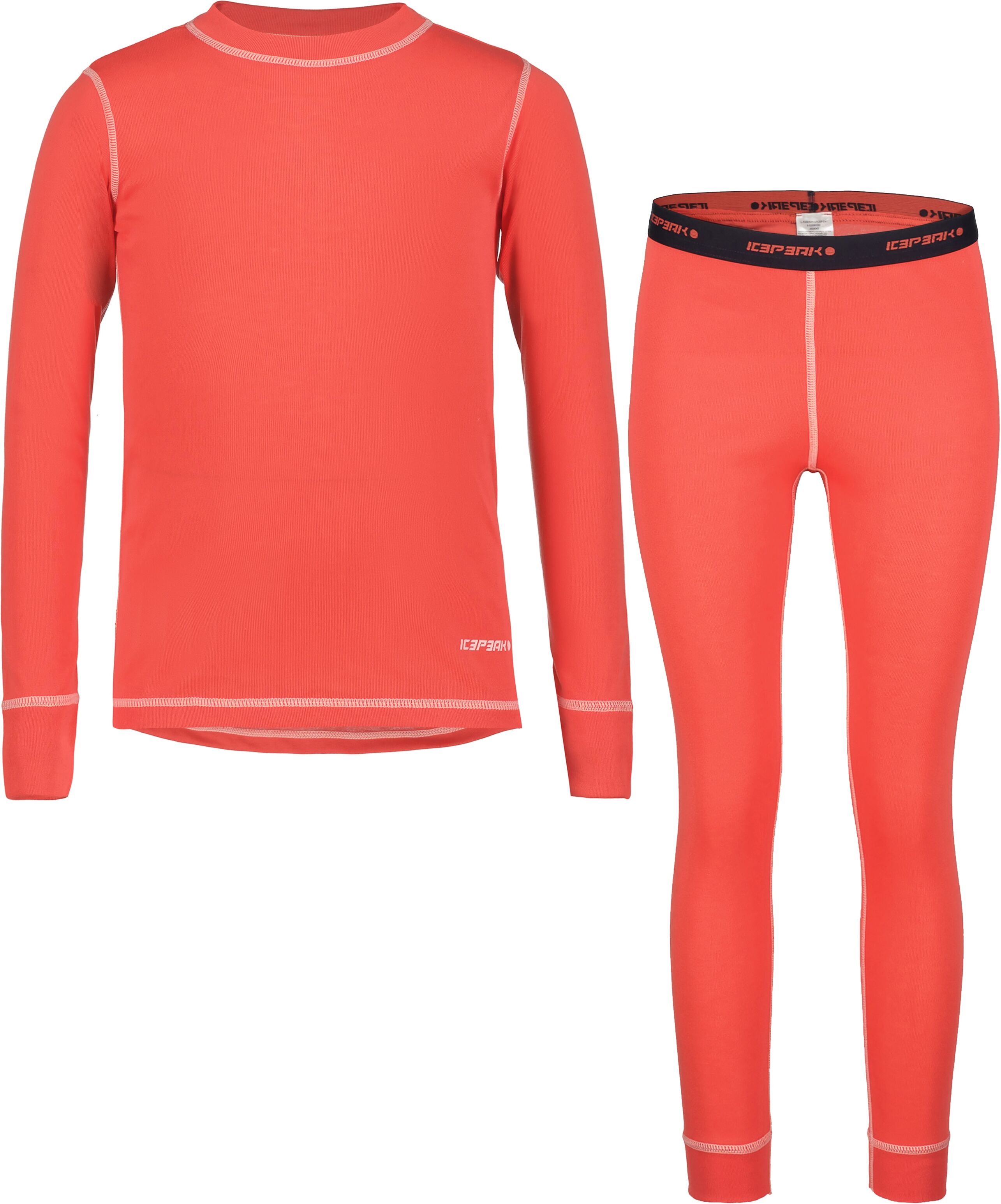 Thermounterwäsche-Set ICEPEAK "ICEPEAK IVESDALE JR", Kinder, Gr. 164, rot (cranberry), Jersey, Obermaterial: 100% Polyester, Bekleidungssets Thermounterwäsche-Set, schnell trocknend, atmungsaktiv und wärmend