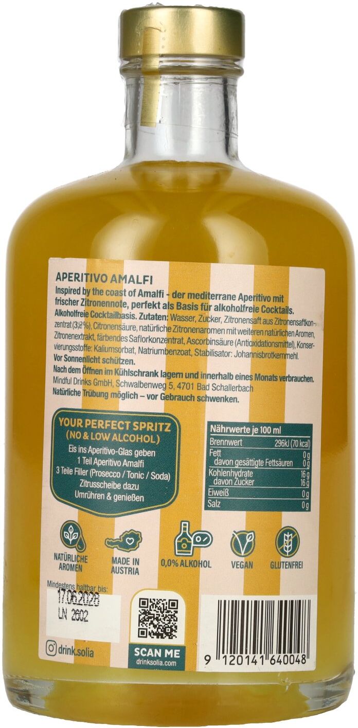 Solia 0.0 non-alcoholic Aperitivo AMALFI 0,5l