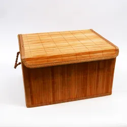 Bambus Kiste Regalkorb Box Schachtel Kästchen braun H 22 x B 26 x L 36 cm