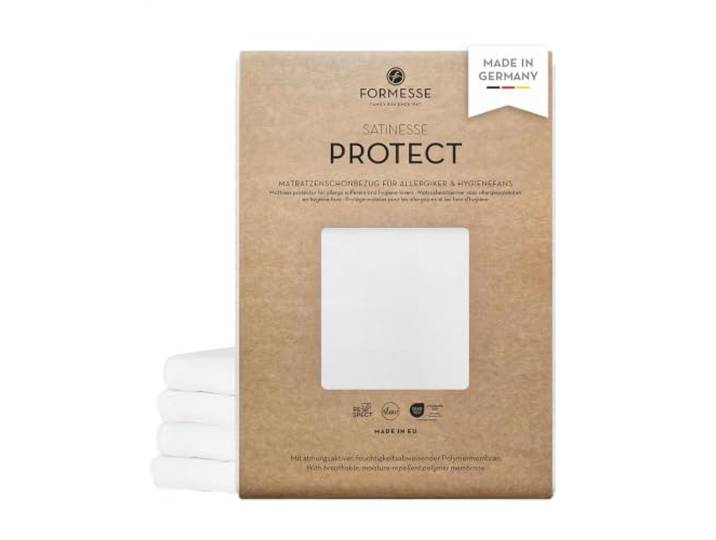 Satinesse Protect La Piccola Schonbezug Topper: für Hausstaub-Allergiker FORMESSE; 180x200cm, bis 12cm; Oberseite 100% TENCEL™ Lyocell, PU-Membran Unterseite; atmungsaktiv, feuchtigkeitsabweisend