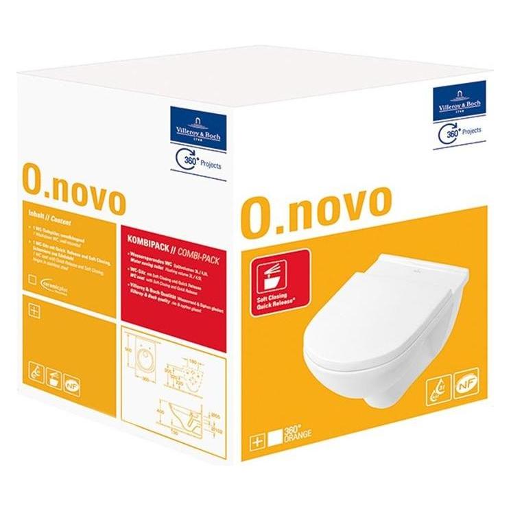 Villeroy & Boch WC-Set O.novo wei 5660H1R1 mit Beschichtung (5660H1R1)