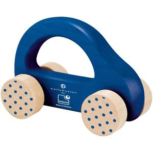 Selecta Motorikspielzeug Kleiner Flitzer blau, Greifling aus Holz, ab 6 Monate