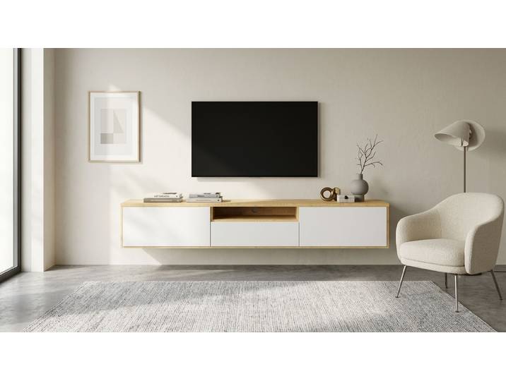 Pickawood Hängesideboard Kiefer Natur geölt