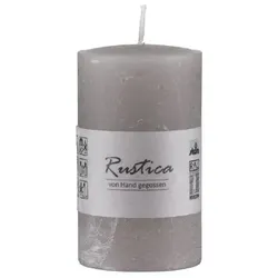 Kopschitz Kerzen Rustikale durchgefärbte Kerze Taupe, 80 x 60 mm, Stumpenkerze, rußarm, tropffrei, RAL Kerzengüte Qualität