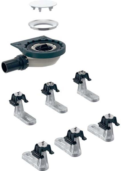 Geberit Setaplano bonde de receveur de douche 154021001 pour zone de douche, avec 6 pieds, hauteur d'étanchéité 30 mm, 40 mm
