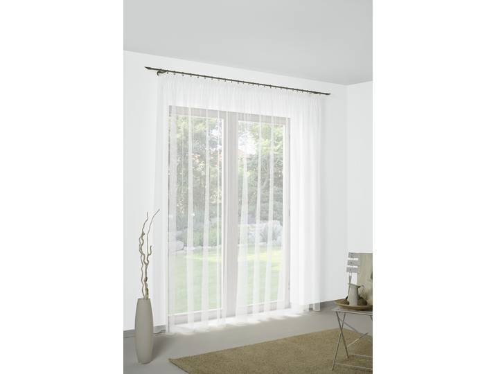 Gardine WIRTH Heike Gr. 3, weiss (weiß), B:300cm H:175cm, Polyester, Gardinen, Gardine