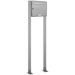 AL Briefkastensysteme 1 Fach Premium Edelstahl Stand Briefkasten Anlage für Post A4 modern, robust, wetterfest, Artikelnummer: 331T1S1