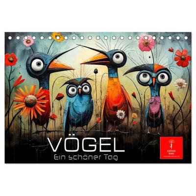 Vögel - ein schöner Tag (Tischkalender 2026 DIN A5 quer), CALVENDO Monatskalender