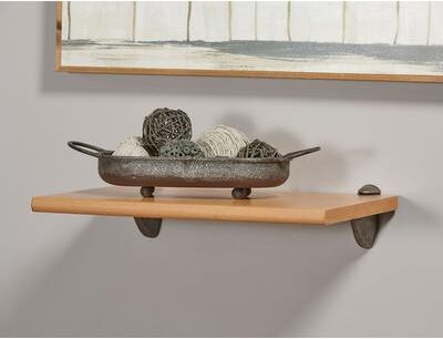 Wallscapes Beech Wood Wall Shelf Classic Display with Pewter Pelican Brackets