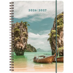 Brunnen Schülerkalender Tropical, Schuljahr 2026/2027, A5, mit Softcover, Ringbindung & Gummiband, 1 Woche = 2 Seiten