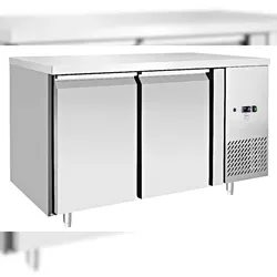 METRO Professional Kühltisch GCC2100, Edelstahl, 136 x 70 x 85 cm, 270 L, Luftkühlung, 250 W, mit Schloß, silber