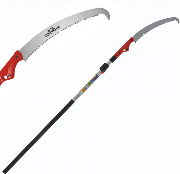 Scie de jardin Stocker Corvo 430 TC avec poignée télescopique 270-460 cm