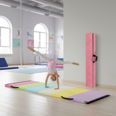Costway Yoga Set: Gymnastics Mat+Folding Gymnastics Balance Beam