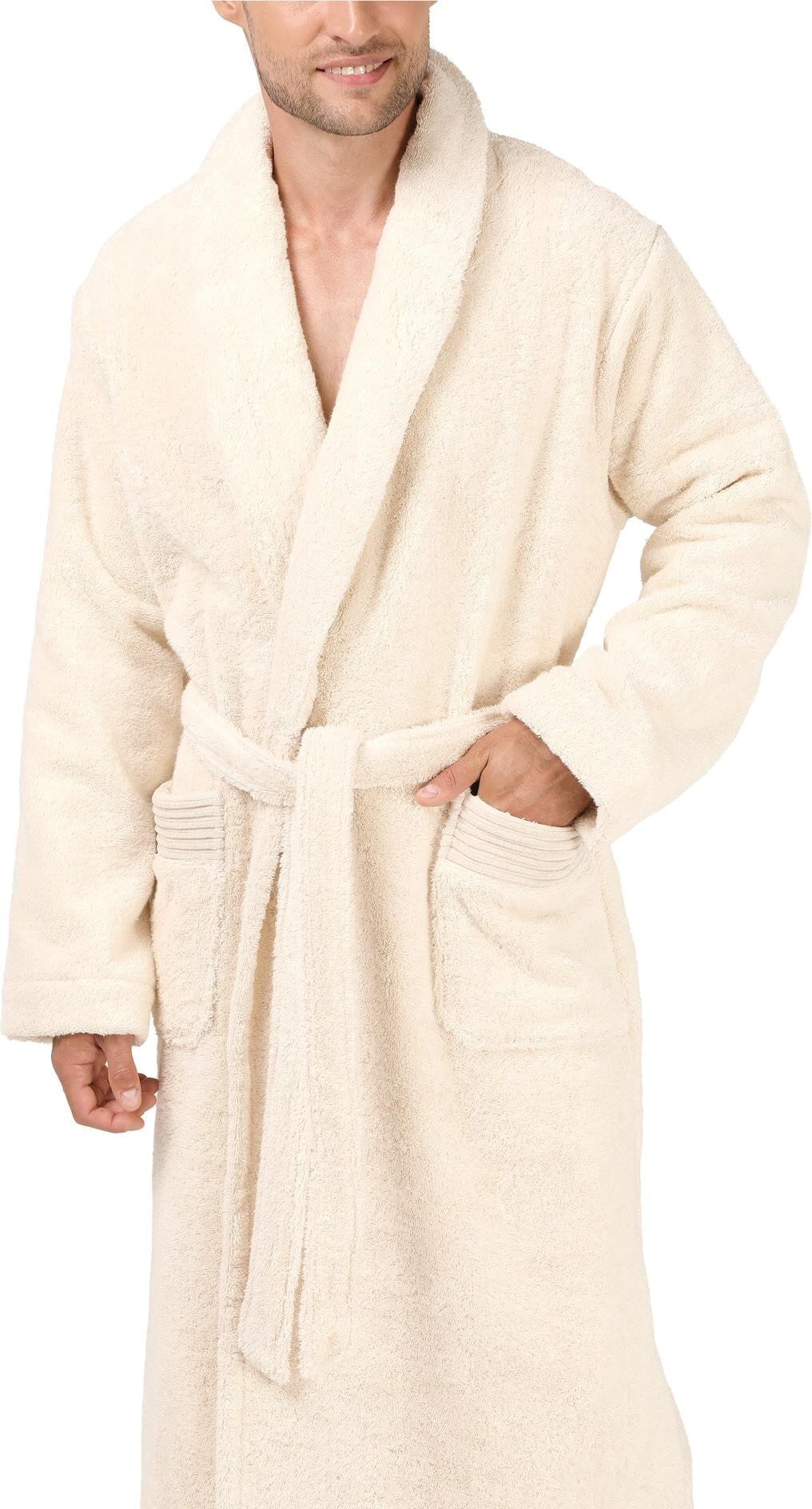 Bademantel MÖVE "Wellness XL", beige (natur), N-Gr, Baumwolle, Hausmäntel, Bademantel natur N-Gr