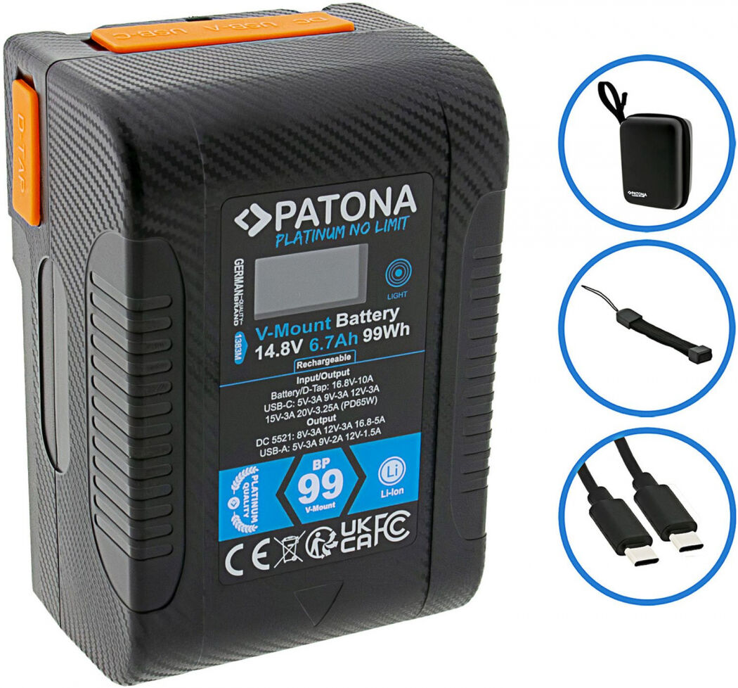 Batterie PATONA Platinum V-Mount BP-99W avec étui rigide