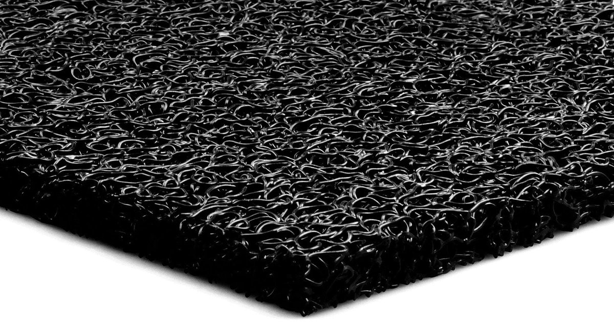 GJ Floors Schoonloopmat Spaghetti Elite Zwart - Breedte: 1,20 meter - Dikte: 15 mm