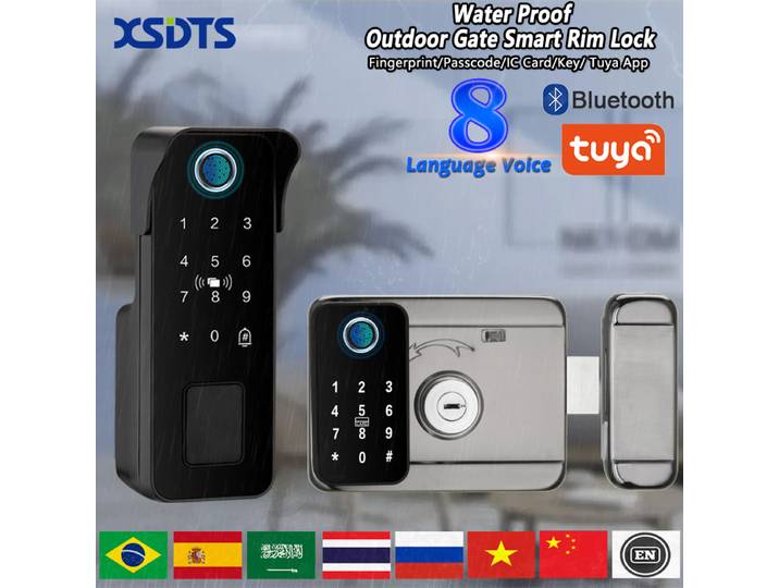 Tuya – serrure de porte intelligente étanche, empreinte digitale, télécommande de jardin extérieur, carte APP, Code numérique, serrure électronique à Double jante ﻿ ﻿