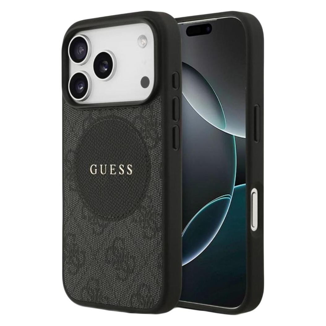 Guess - 4G Circle Classic Logo MagSafe (GUHMP17LP4PGRSGK) - iPhone 17 Pro - Black (Apple iPhone 17 Pro) (GUHMP17LP4PGRSGK)