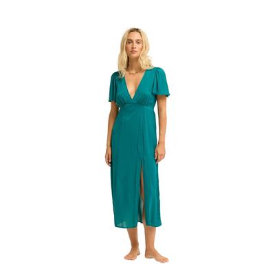 Sommerkleid BILLABONG "Jet Set", Damen, Gr. L, grün (deep lagoon), Obermaterial:100% Viskose., Kleider Sommerkleid